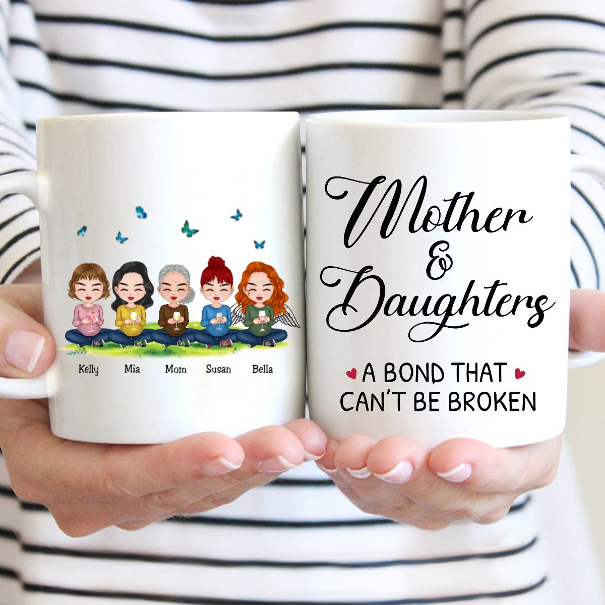 Family - Mother Daughter A Bond That Can‘t Be Broken - Personalized Mug (LL) V2 - Makezbright Gifts