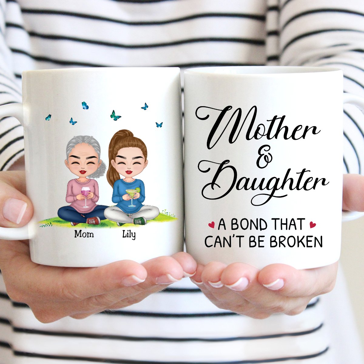 Family - Mother Daughter A Bond That Can‘t Be Broken - Personalized Mug (LL) V2 - Makezbright Gifts