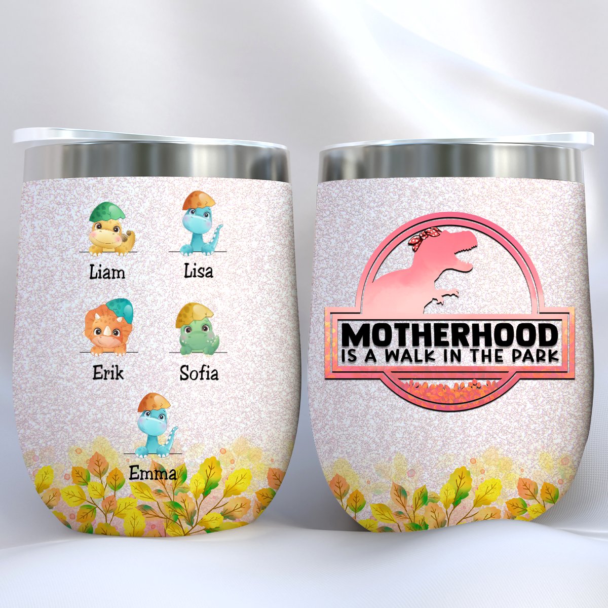 Family - Mother is Walking - Personalized Wine Tumbler - Makezbright Gifts