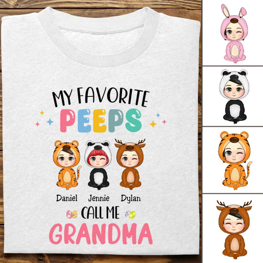 Family - My Favorite Peeps - Personalized T - Shirt - Makezbright Gifts