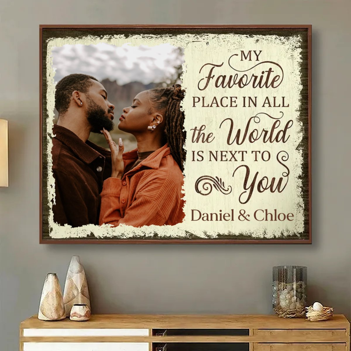 Family - Next To You Is One Of My Favorite Places To Be - Personalized Poster - Makezbright Gifts