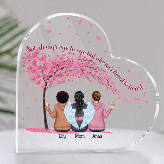 Family - Not Always Eye To Eye But Always Heart To Heart - Personalized Acrylic Plaque (LH) - Makezbright Gifts