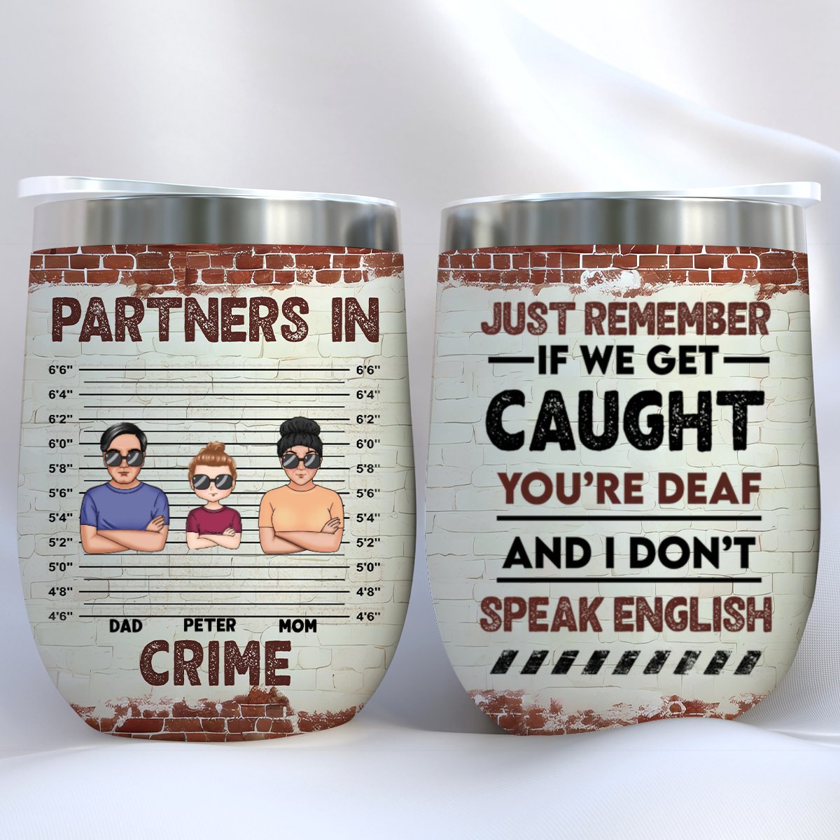 Family - Partners In Crime - Personalized Wine Tumbler - Makezbright Gifts