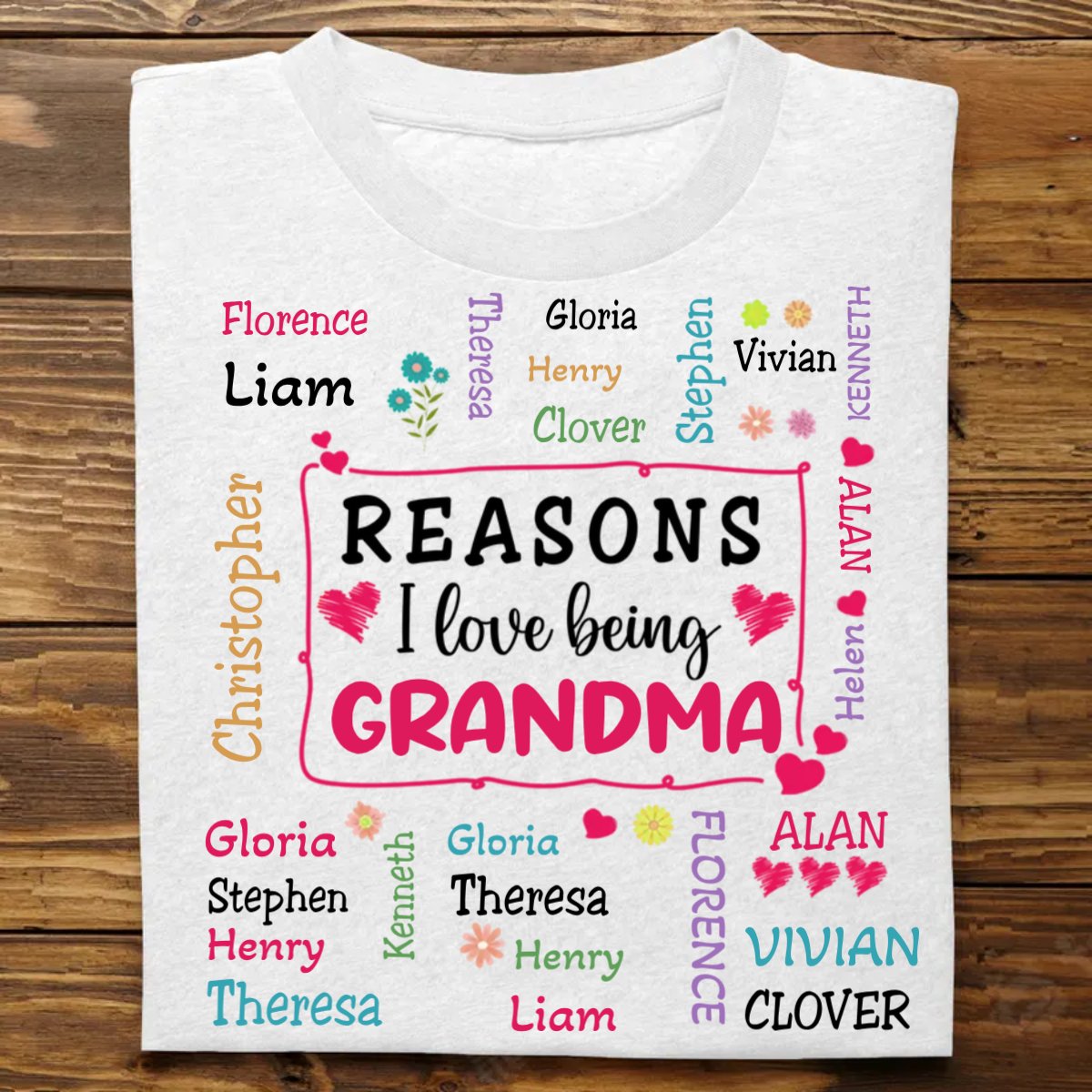 Discover Family - Reasons I Love Being Grandma - Personalized Unisex T-shirt