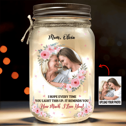 Family - Remember How Much I Love You - Personalized Mason Jar Light - Makezbright Gifts