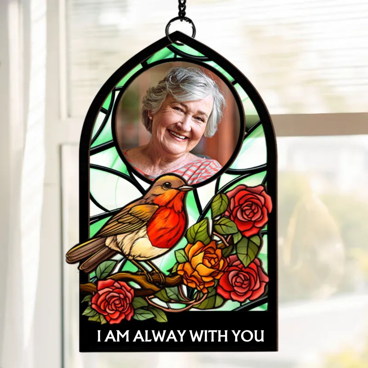 Family - Robin I'm With You - Personalized Window Hanging Suncatcher Ornament - Makezbright Gifts