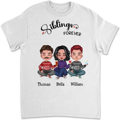 Family - Siblings Forever - Personalized T - Shirt (TB) - Makezbright Gifts