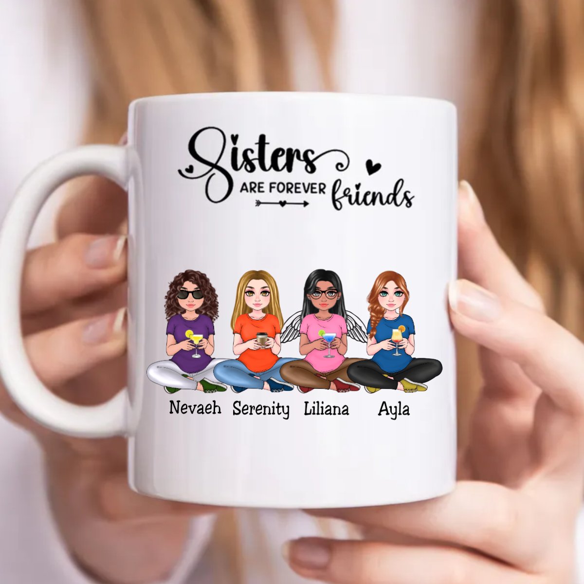 Family - Sisters Are Forever Friends - Personalized Mug (NM) - Makezbright Gifts