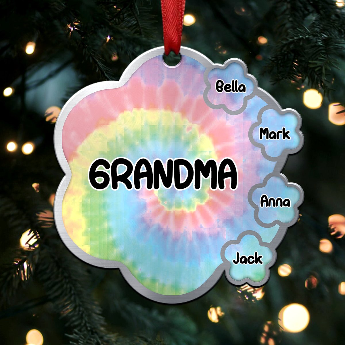 Family - Snail Colorful Grandma Grandkids - Personalized Ornament - Makezbright Gifts