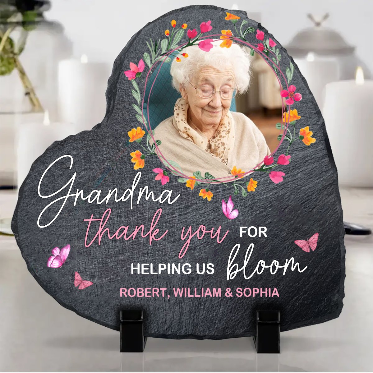 Family - Thank You For Helping Us Bloom - Personalized Memorial Stone - Makezbright Gifts