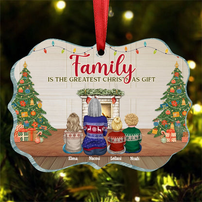 Family - The Greatest Christmas Gift - Personalized Ornament - Makezbright Gifts