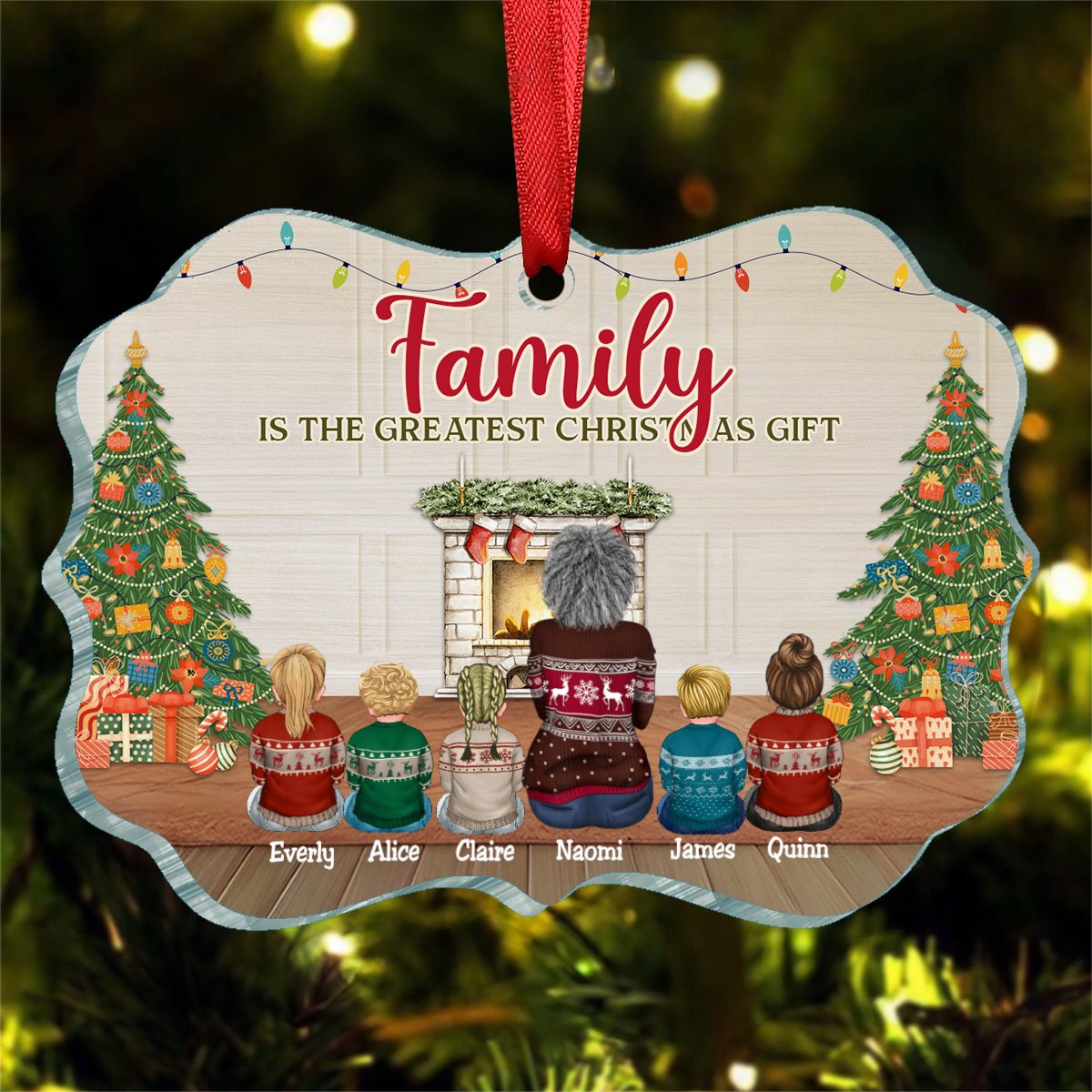 Family - The Greatest Christmas Gift - Personalized Ornament - Makezbright Gifts