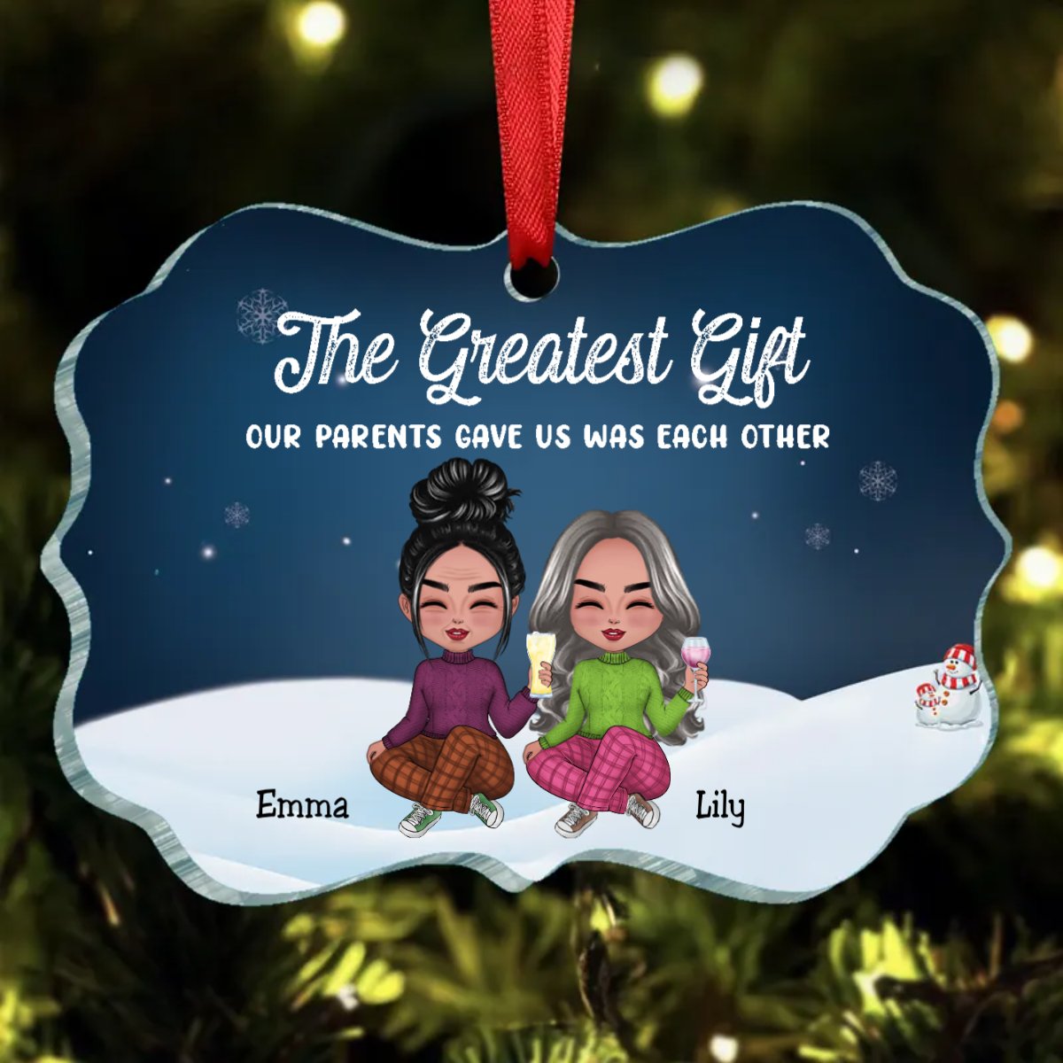 Family - The Greatest Gift Our Parents Gave Us Was Each Other - Personalized Acrylic Ornament - Makezbright Gifts