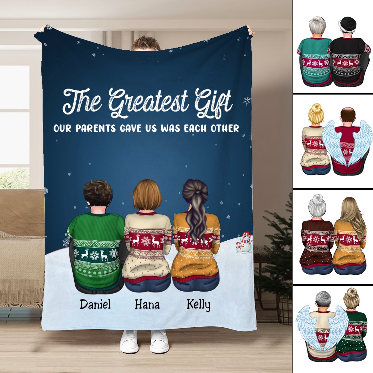 Family - The Greatest Gift Our Parents Gave Us Was Each Other - Personalized Blanket - Makezbright Gifts