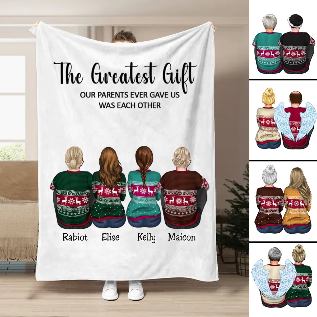 Family - The Greatest Gift Our Parents Gave Us Was Each Other - Personalized Blanket TC - Makezbright Gifts