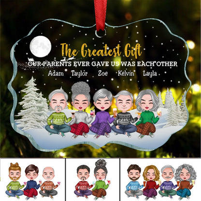 Family - The Greatest Gift Our Parents Gave Us Was Each Other - Personalized Transparent Ornament (BU) - Makezbright Gifts