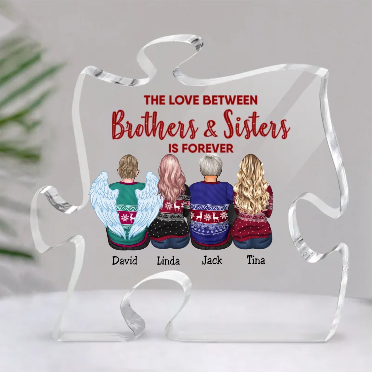 Family - The Love Between Brothers And Sisters Is Forever - Personalized Acrylic Plaque (QA) - Makezbright Gifts