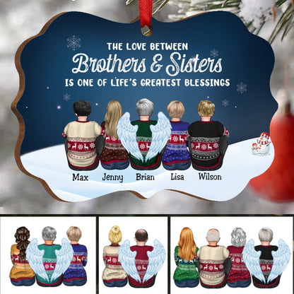 Family - The Love Between Brothers & Sisters Is Forever - Personalized Christmas Ornament - Makezbright Gifts