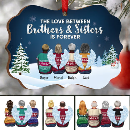 Family - The Love Between Brothers & Sisters Is Forever - Personalized Christmas Ornament - Makezbright Gifts