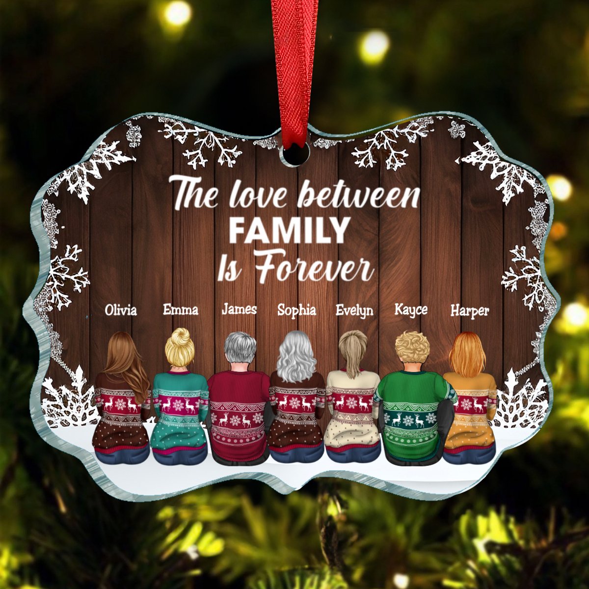 Family - The Love Between Family Is Forever - Personalized Ornament - Makezbright Gifts