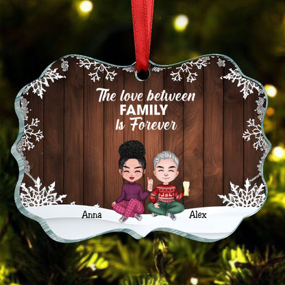 Family - The Love Between Family Is Forever - Personalized Ornament - Makezbright Gifts