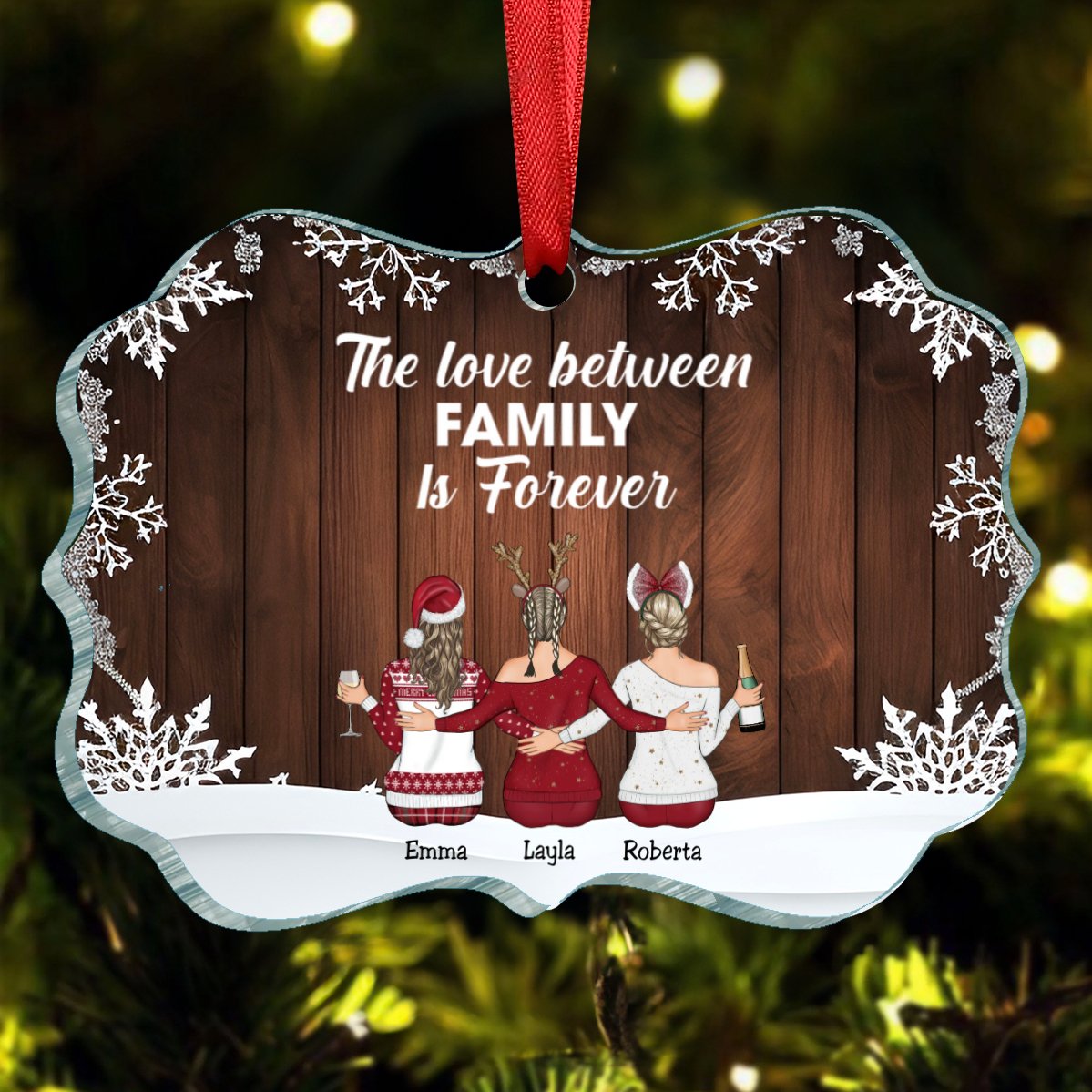 Family - The Love Between Family Is Forever - Personalized Ornament (BU) - Makezbright Gifts