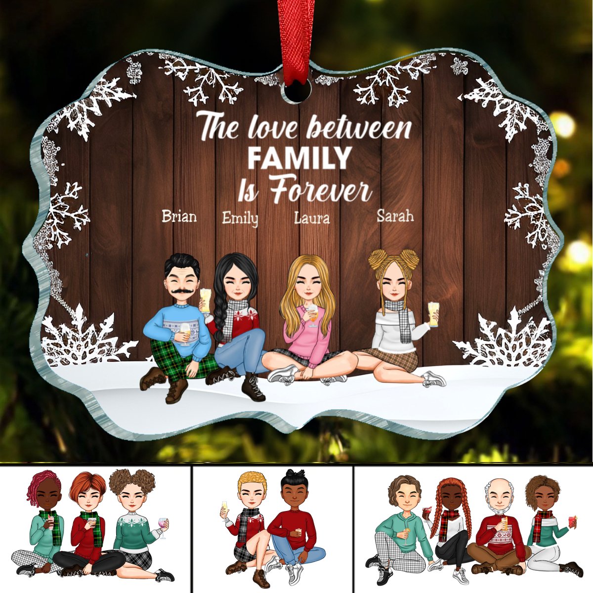 Family - The Love Between Family Is Forever - Personalized Ornament V23 - Makezbright Gifts