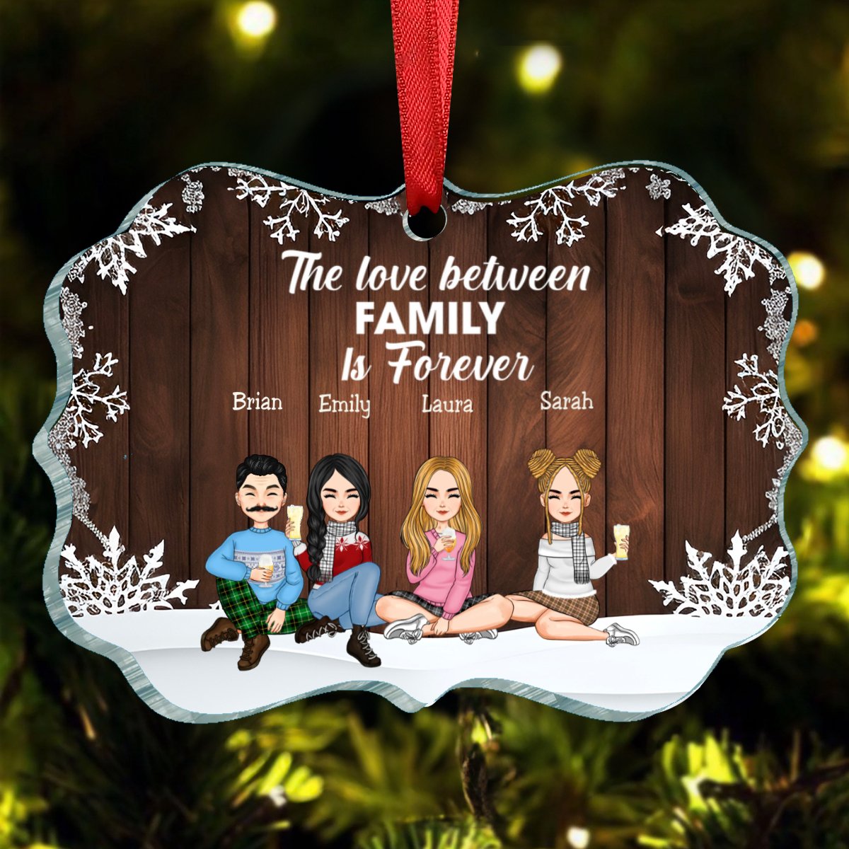 Family - The Love Between Family Is Forever - Personalized Ornament V23 - Makezbright Gifts