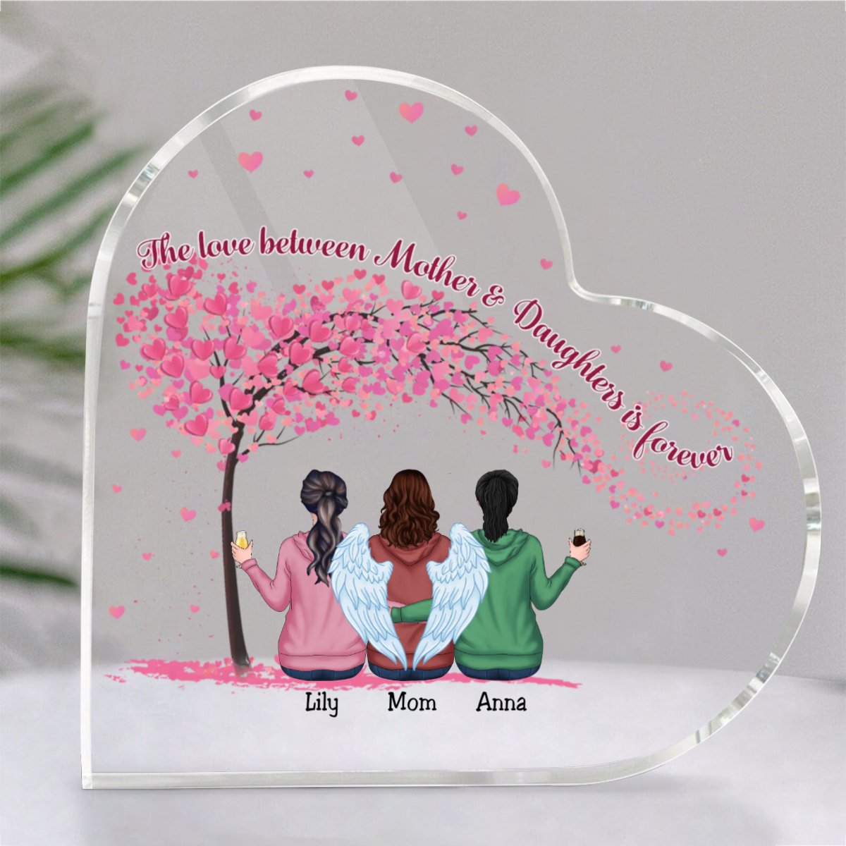 Family - The Love Between Mother & Daughters Is Forever - Personalized Acrylic Plaque (LH) - Makezbright Gifts