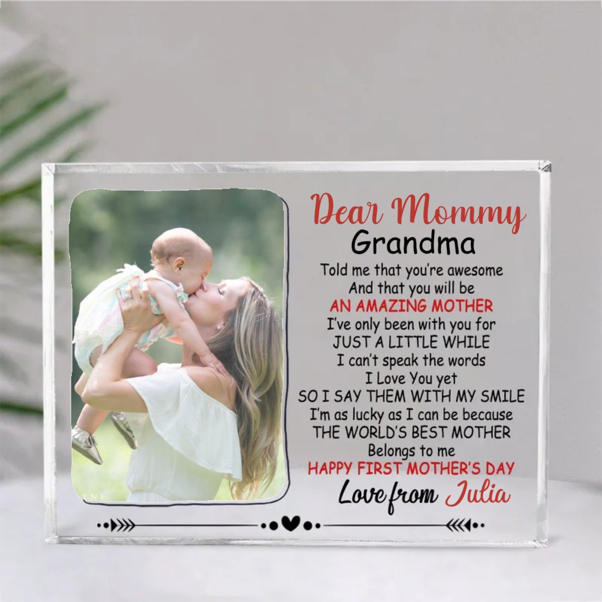 Family - The World's Best Mother - Personalized Acrylic Plaque - Makezbright Gifts