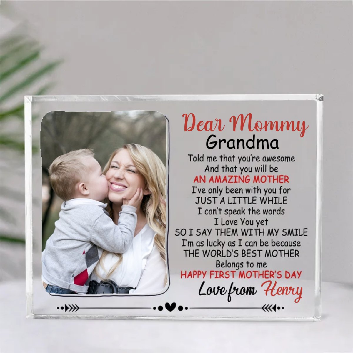 Family - The World's Best Mother - Personalized Acrylic Plaque - Makezbright Gifts