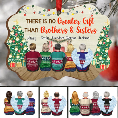 Family - There Is No Greater Gift Than Brothers & Sisters - Personalized Christmas Acrylic Ornament - Makezbright Gifts