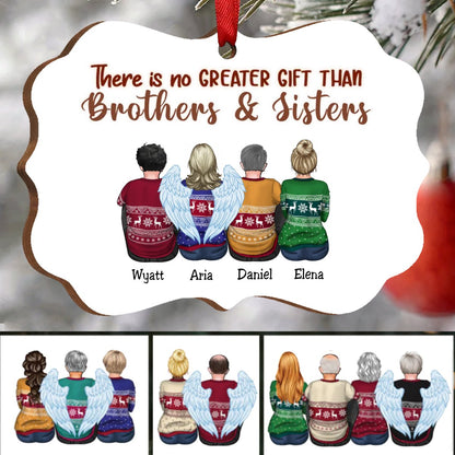 Family - There Is No Greater Gift Than Brothers & Sisters - Personalized Christmas Ornament - Makezbright Gifts