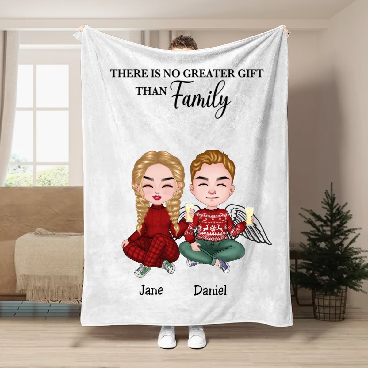 Family - There Is No Greater Gift Than Family - Personalized Blanket (VT) - Makezbright Gifts