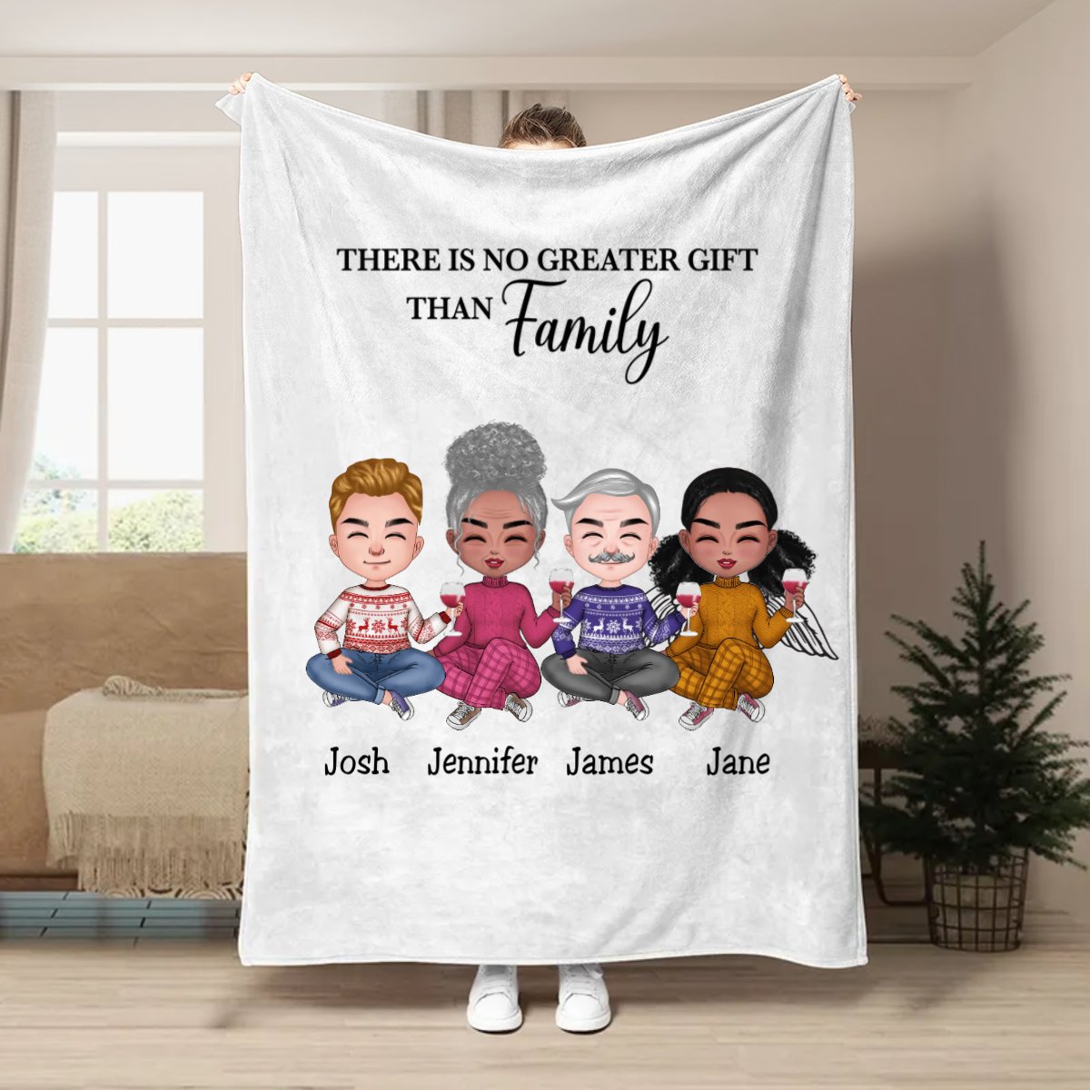 Family - There Is No Greater Gift Than Family - Personalized Blanket (VT) - Makezbright Gifts