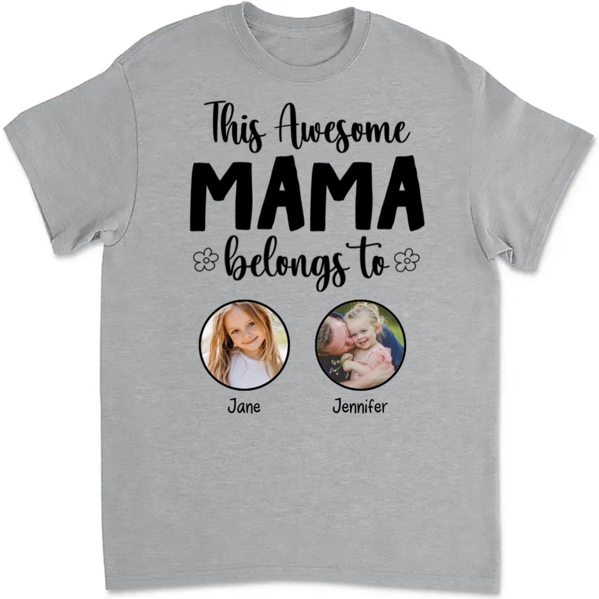 Family - This Awesome Mama Belongs To - Personalized T - Shirt (VT) - Makezbright Gifts