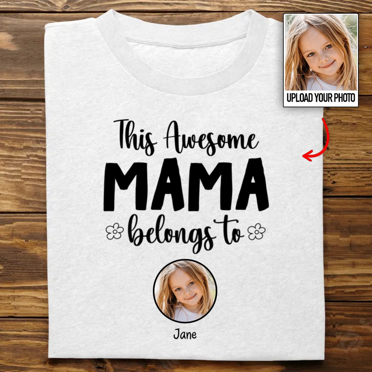 Family - This Awesome Mama Belongs To - Personalized T - Shirt (VT) - Makezbright Gifts