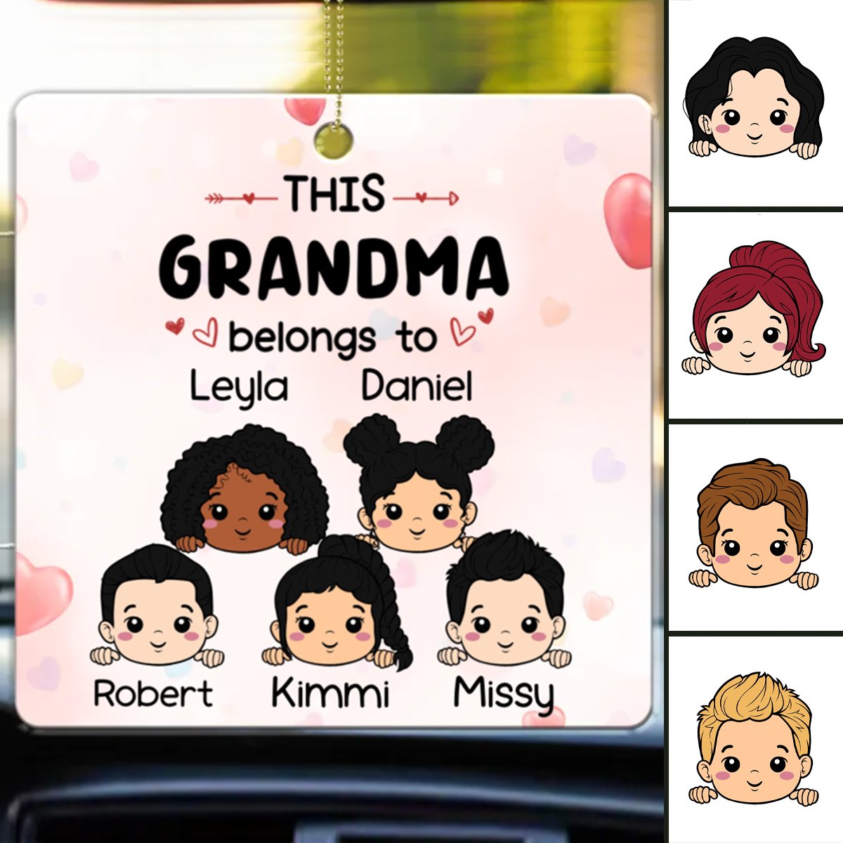 Family - This Grandma Belongs To - Personalized Acrylic Keychain - Personalized Acrylic Car Hanger - Makezbright Gifts