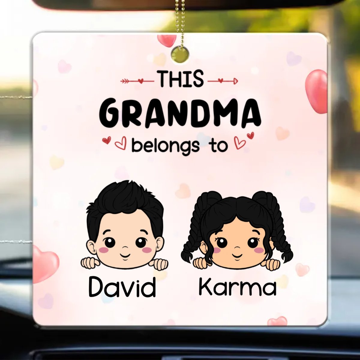 Family - This Grandma Belongs To - Personalized Acrylic Keychain - Personalized Acrylic Car Hanger - Makezbright Gifts