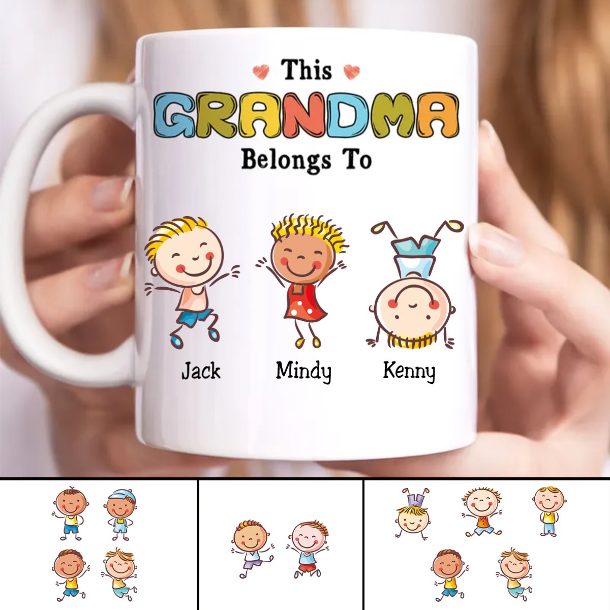 Family - This Grandma Belongs To - Personalized Mug (QA) - Makezbright Gifts