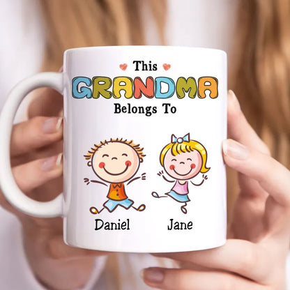 Family - This Grandma Belongs To - Personalized Mug (QA) - Makezbright Gifts