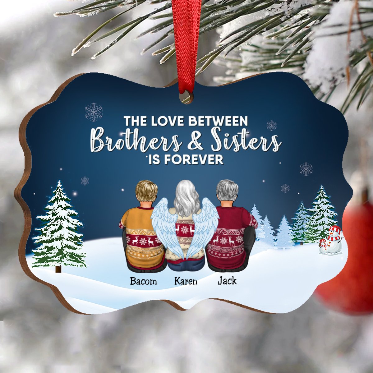 Family - This Is Us A Little Bit Of Crazy A Little Bit Loud & A Whole Lot Of Love - Personalized Christmas Ornament (Blue) - Makezbright Gifts