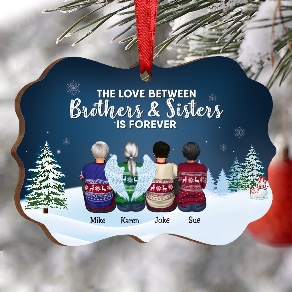 Family - This Is Us A Little Bit Of Crazy A Little Bit Loud & A Whole Lot Of Love - Personalized Christmas Ornament (Blue) - Makezbright Gifts