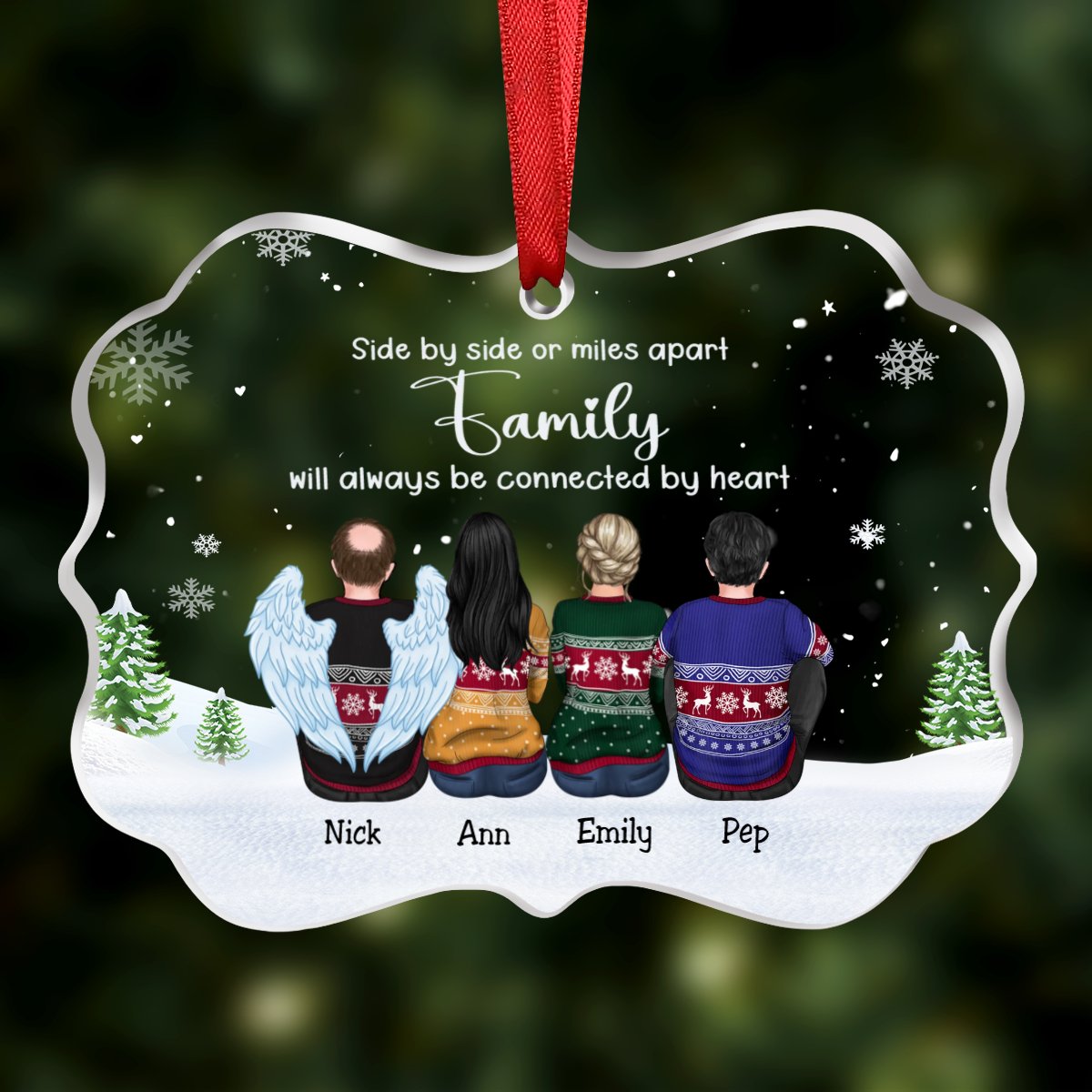 Family - This is Us, A Little Bit Of Crazy, A Little Bit Loud, And A Whole Lot Of Love - Personalized Transparent Ornament - Makezbright Gifts