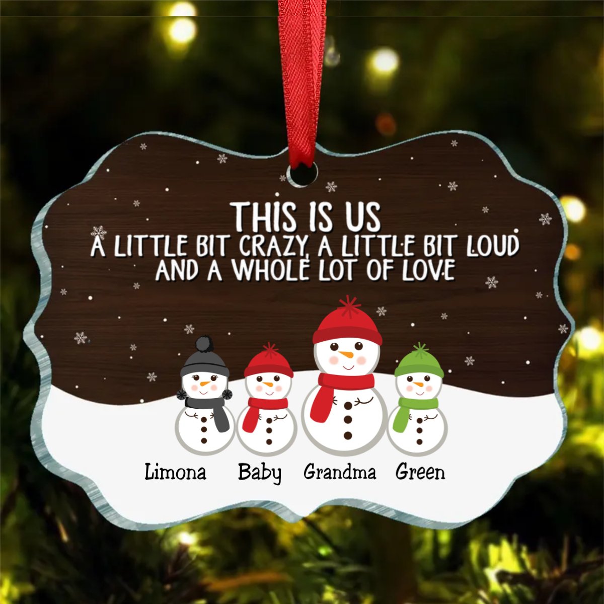 Family - This Is Us A Whole Lot Of Love Snowman Family - Personalized Ornament - Makezbright Gifts