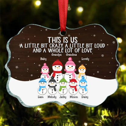 Family - This Is Us A Whole Lot Of Love Snowman Family - Personalized Ornament - Makezbright Gifts