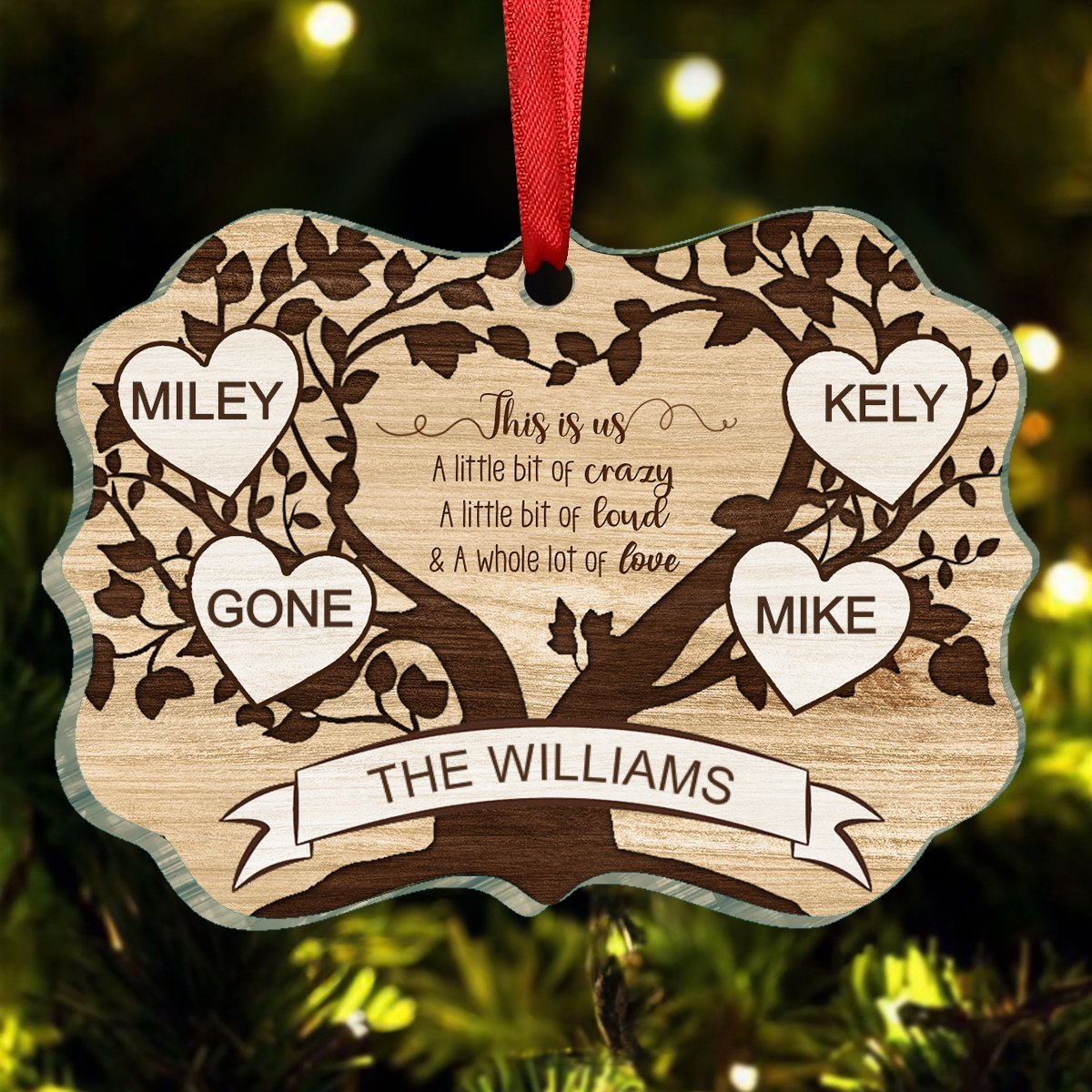 Family This Is Us Family Tree Personalized Christmas Ornament
