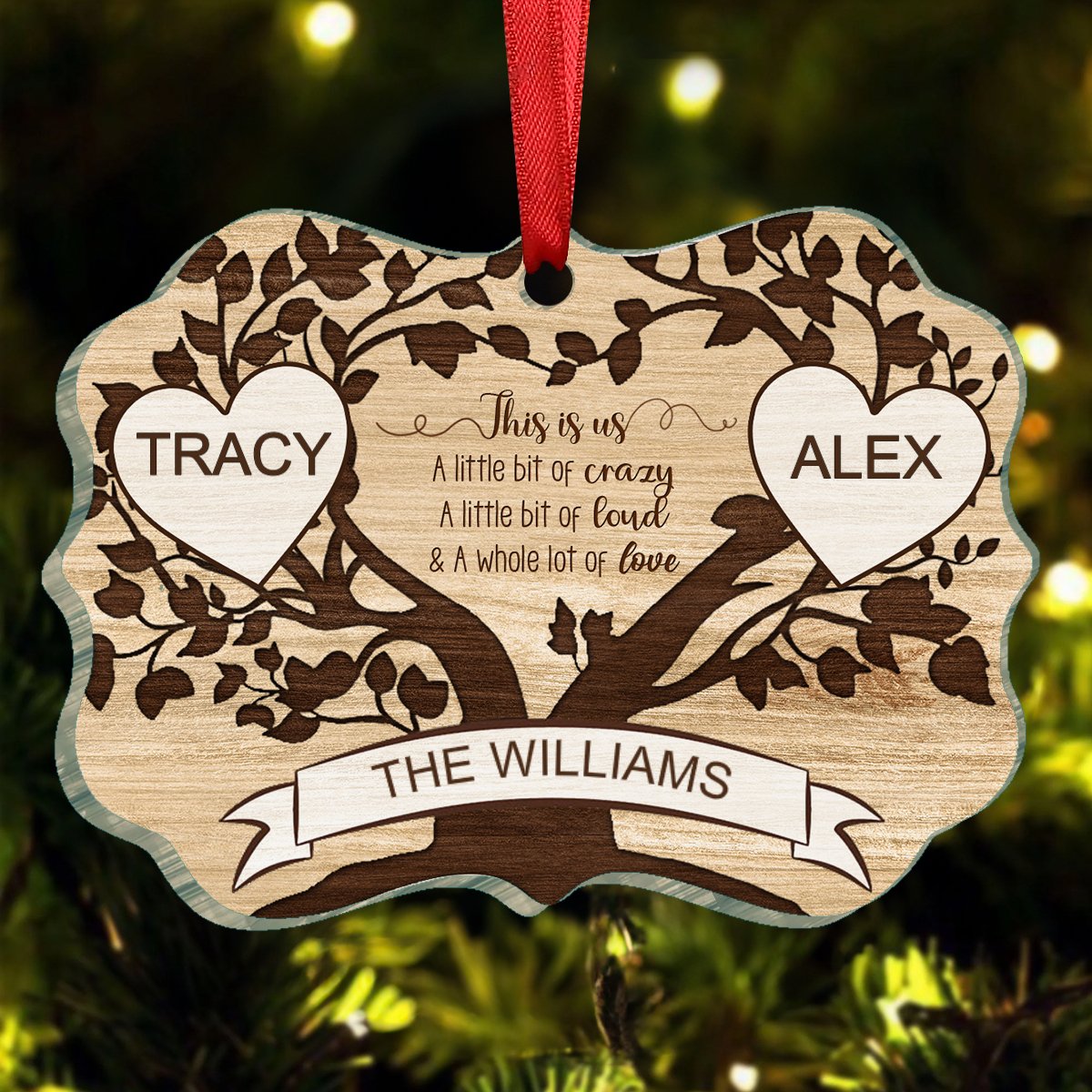 Family - This Is Us Family Tree - Personalized Christmas Ornament - Makezbright Gifts