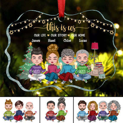 Family - This Is Us Our Life Our Story Our Home - Personalized Ornament - Makezbright Gifts