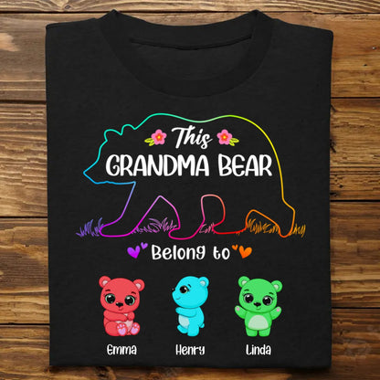 Family - This Mama Bear Belongs To - Personalized T - Shirt - Makezbright Gifts